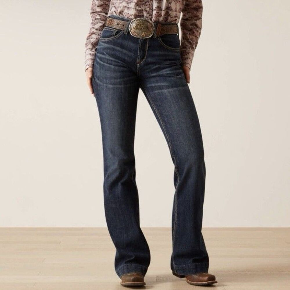 Ariat High Rise Naz Slim Trouser Jeans Florida Blue 10047324 Women’s 28L X 35